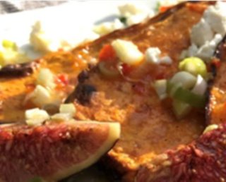 Süßkartoffeln mit marinierten Feigen