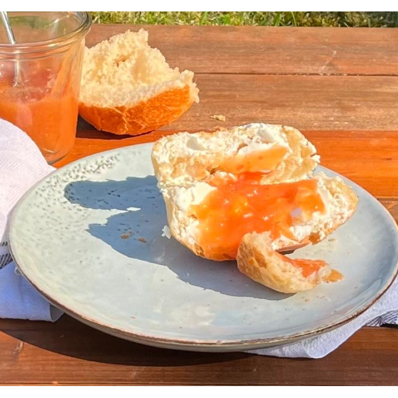 Melonen-Nektarinen-Konfitüre mit Zitronenmelisse
